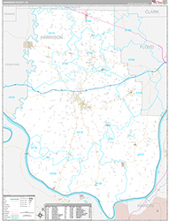 Harrison County Wall Map Premium Style 2026