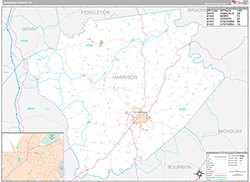Harrison County Wall Map Premium Style 2026