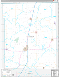 Harrison County Wall Map Premium Style 2026