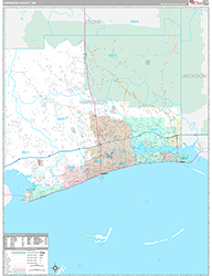 Harrison County Wall Map Premium Style 2026
