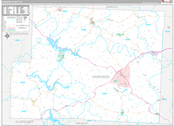 Harrison County Wall Map Premium Style 2026
