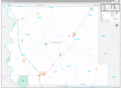 Harrison County, IA Wall Map Premium Style 2024