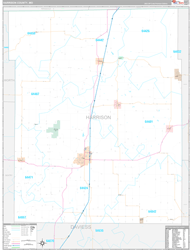 Harrison County, MO Wall Map Premium Style 2024