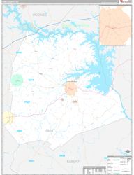 Hart County, GA Wall Map Premium Style 2024