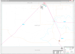 Hartley County, TX Wall Map Premium Style 2024