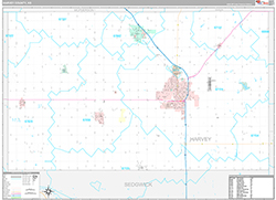 Harvey County Wall Map Premium Style 2026