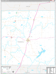 Haskell County Wall Map Premium Style 2026