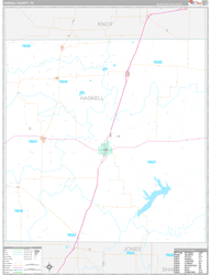 Haskell County, TX Wall Map Premium Style 2024