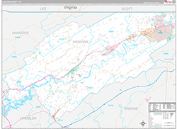 Hawkins County Wall Map Premium Style 2026