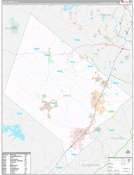Hays County, TX Wall Map Premium Style 2024