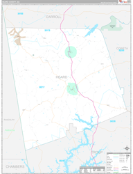 Heard County, GA Wall Map Premium Style 2024