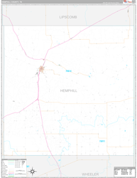 Hemphill County, TX Wall Map Premium Style 2024