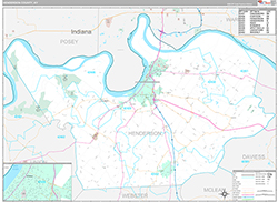 Henderson County Wall Map Premium Style 2026