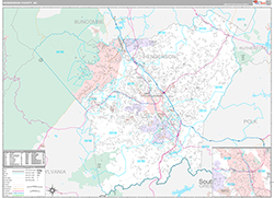 Henderson County Wall Map Premium Style 2026