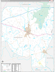 Henderson County Wall Map Premium Style 2026