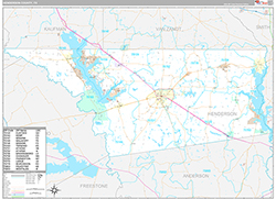 Henderson County Wall Map Premium Style 2026
