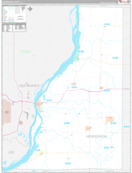 Henderson County, IL Wall Map Premium Style 2024