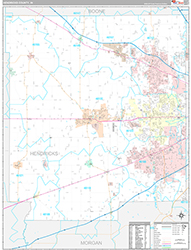 Hendricks County Wall Map Premium Style 2026