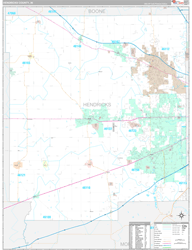 Hendricks County, IN Wall Map Premium Style 2024