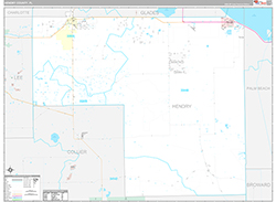 Hendry County, FL Wall Map Premium Style 2026