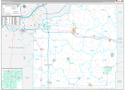 Henry County Wall Map Premium Style 2026