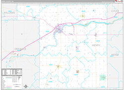Henry County Wall Map Premium Style 2026