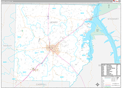 Henry County Wall Map Premium Style 2026
