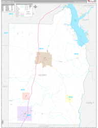 Henry County, AL Wall Map Premium Style 2024