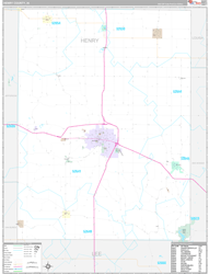 Henry County, IA Wall Map Premium Style 2024