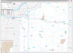 Henry County, IL Wall Map Premium Style 2024