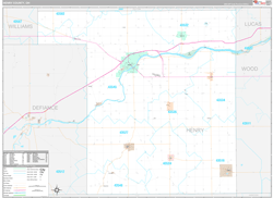 Henry County, OH Wall Map Premium Style 2024