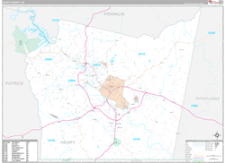 Henry County, VA Wall Map Premium Style 2024