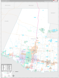 Hidalgo County, TX Wall Map Premium Style 2024
