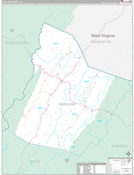 Highland County Wall Map Premium Style 2026