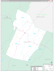 Highland County, VA Wall Map Premium Style 2024