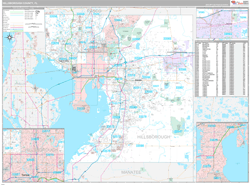 HillsboroughCounty, FL Wall Map Premium Style 2023