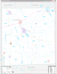 Hillsdale County, MI Wall Map Premium Style 2024