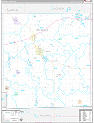 Hillsdale County, MI Wall Map Premium Style 2026