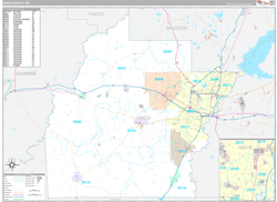 Hinds County, MS Wall Map Premium Style 2024