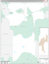 Hinsdale County, CO Wall Map Premium Style 2024