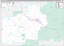 Hocking County Wall Map Premium Style 2026
