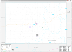 Hodgeman County, KS Wall Map Premium Style 2024
