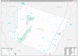 Holmes County, MS Wall Map Premium Style 2024