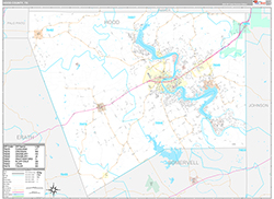Hood County Wall Map Premium Style 2026