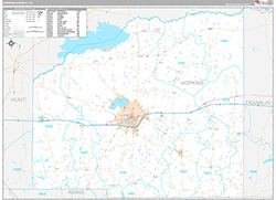 Hopkins County Wall Map Premium Style 2026