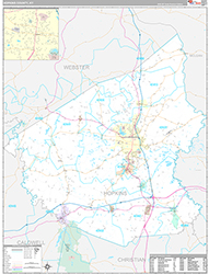 Hopkins County, KY Wall Map Premium Style 2026