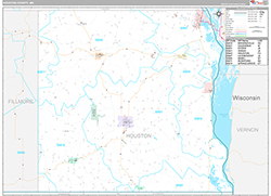 Houston County, MN Wall Map Premium Style 2026
