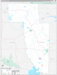 Howard County, AR Wall Map Premium Style 2024