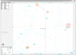 Howard County, IA Wall Map Premium Style 2024