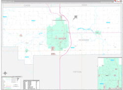 Howard County, IN Wall Map Premium Style 2024